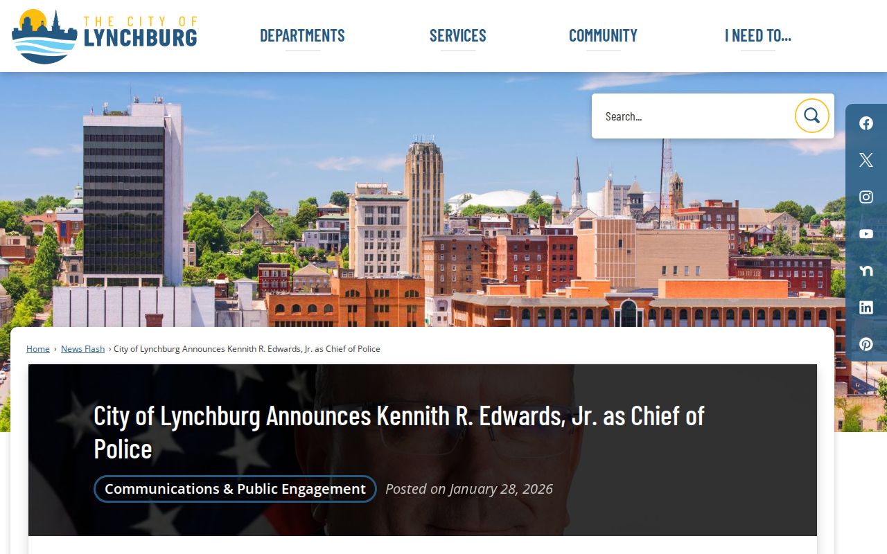 Lynchburg City police leadership notice related to criminal records custody